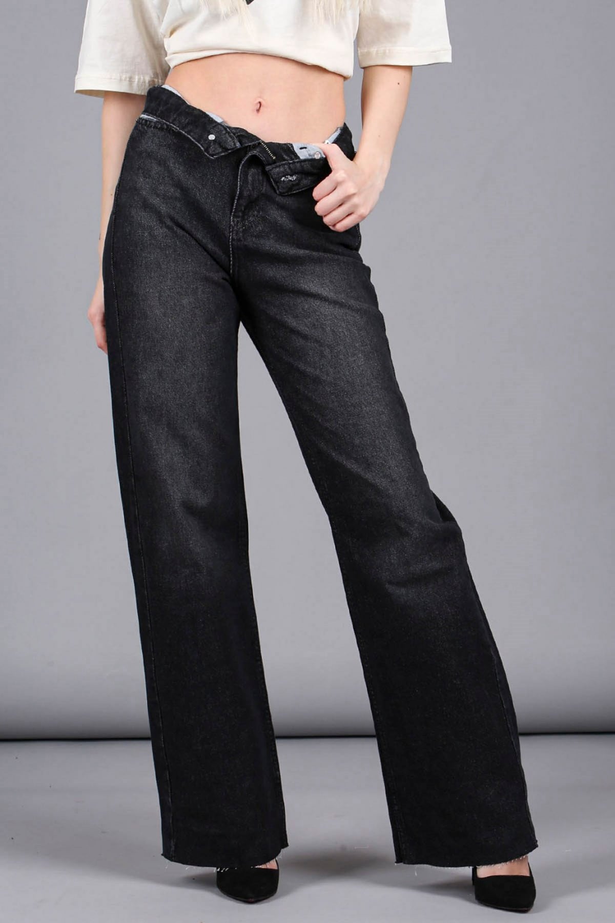 Mad Girls Black Palazzo Jeans Mg1178
