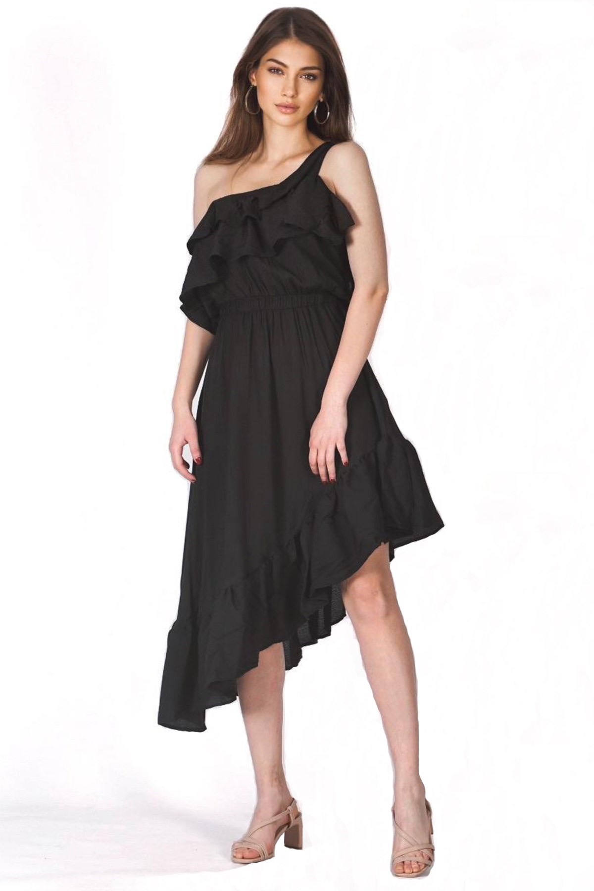 Mad Girls Black Frilled Dress MG635
