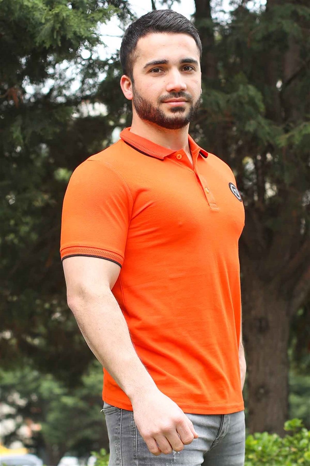 Madmext Orange Polo Shirt for Men