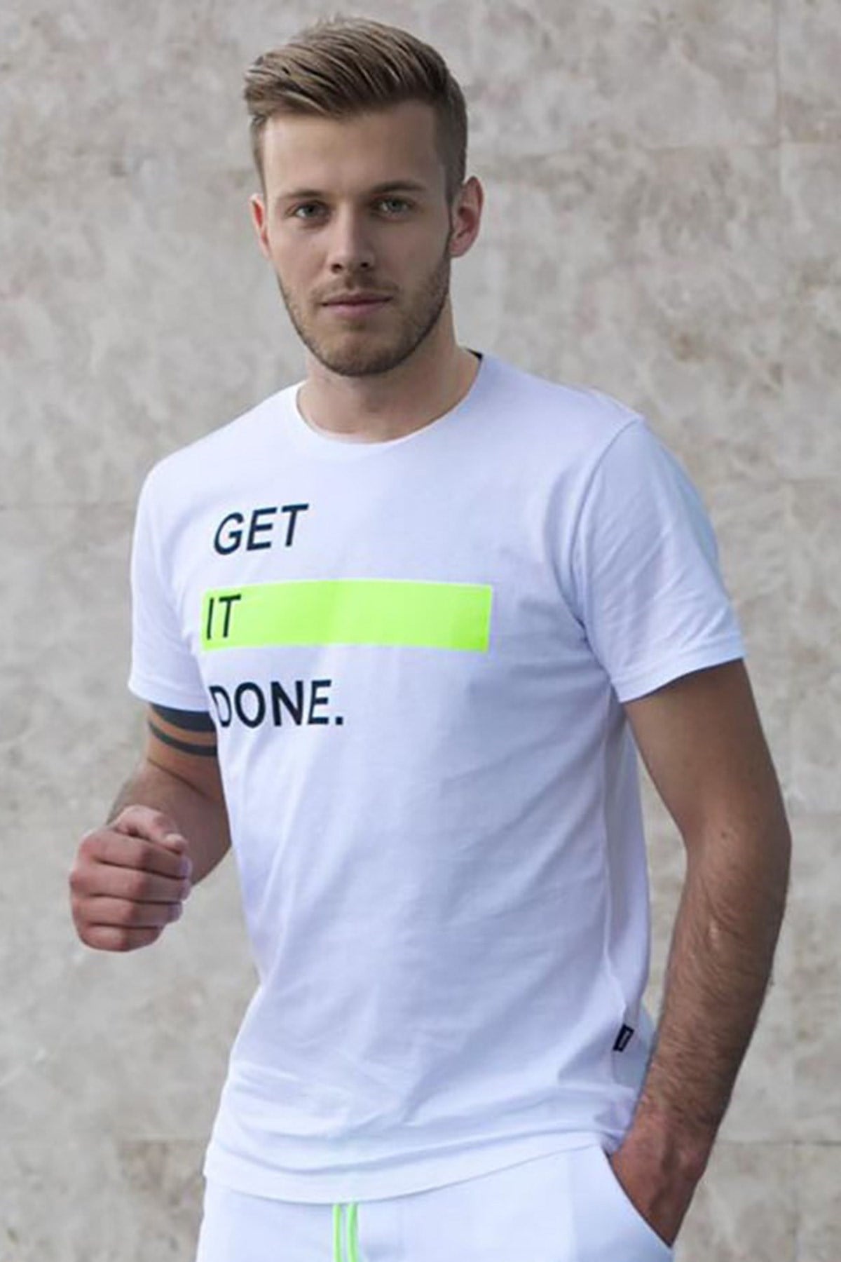 Madmext Baskılı Beyaz T-Shirt 5182