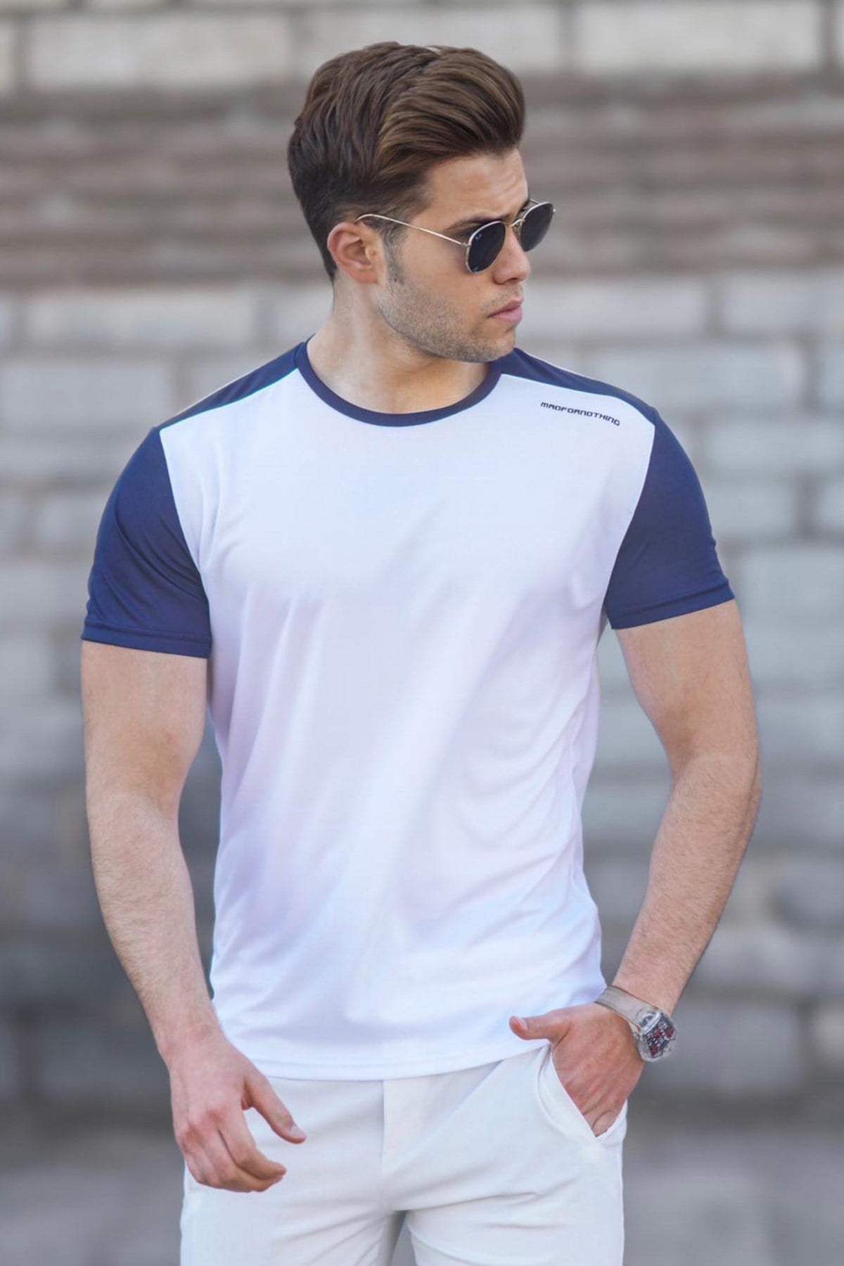 Madmext Beyaz Tişört 5269