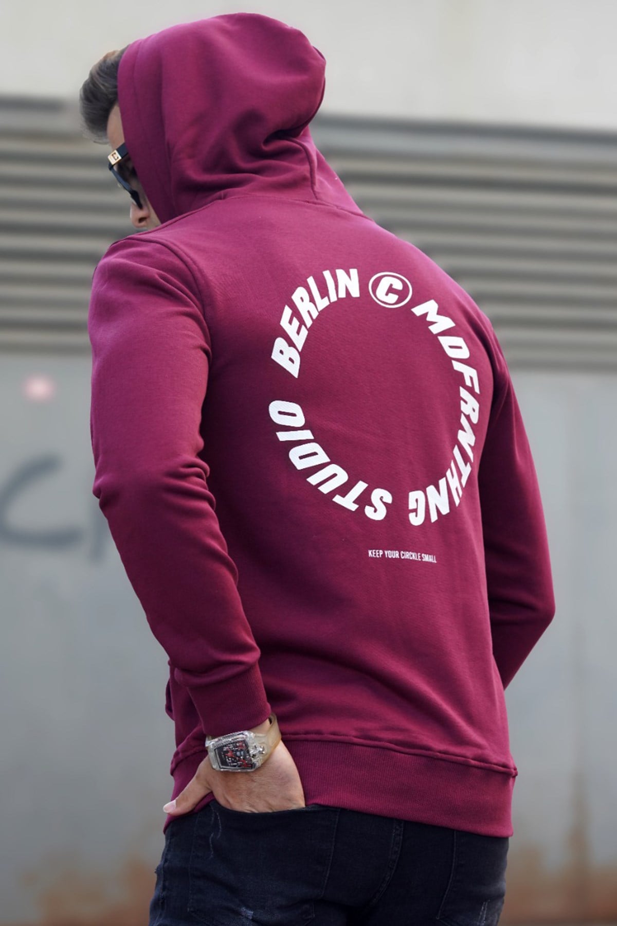 Madmext Bordo Baskılı Sweatshirt 5306