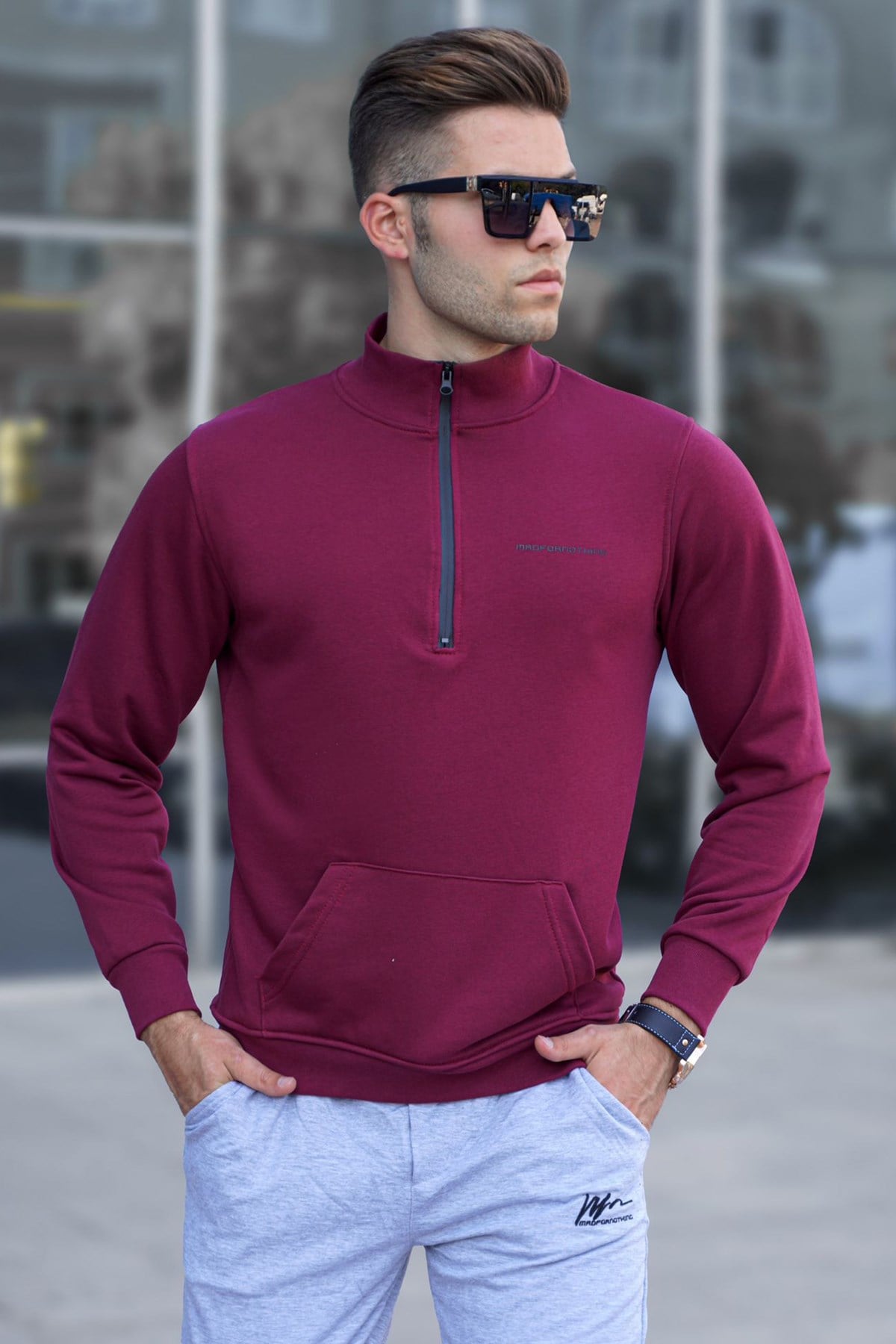 Madmext Bordo Erkek Sweatshirt 5300