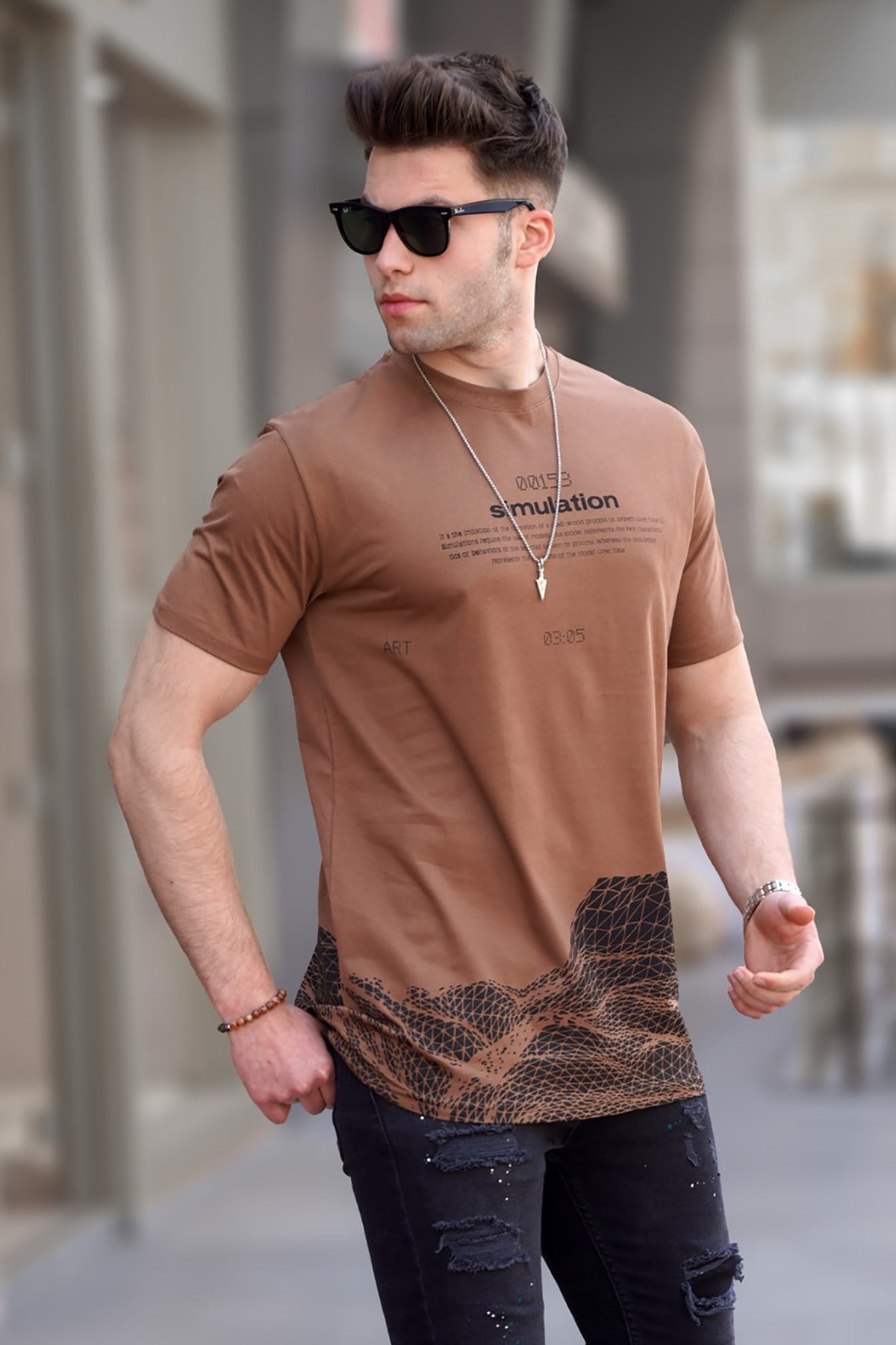 Madmext Men Printed Maroon T-shirt 5810