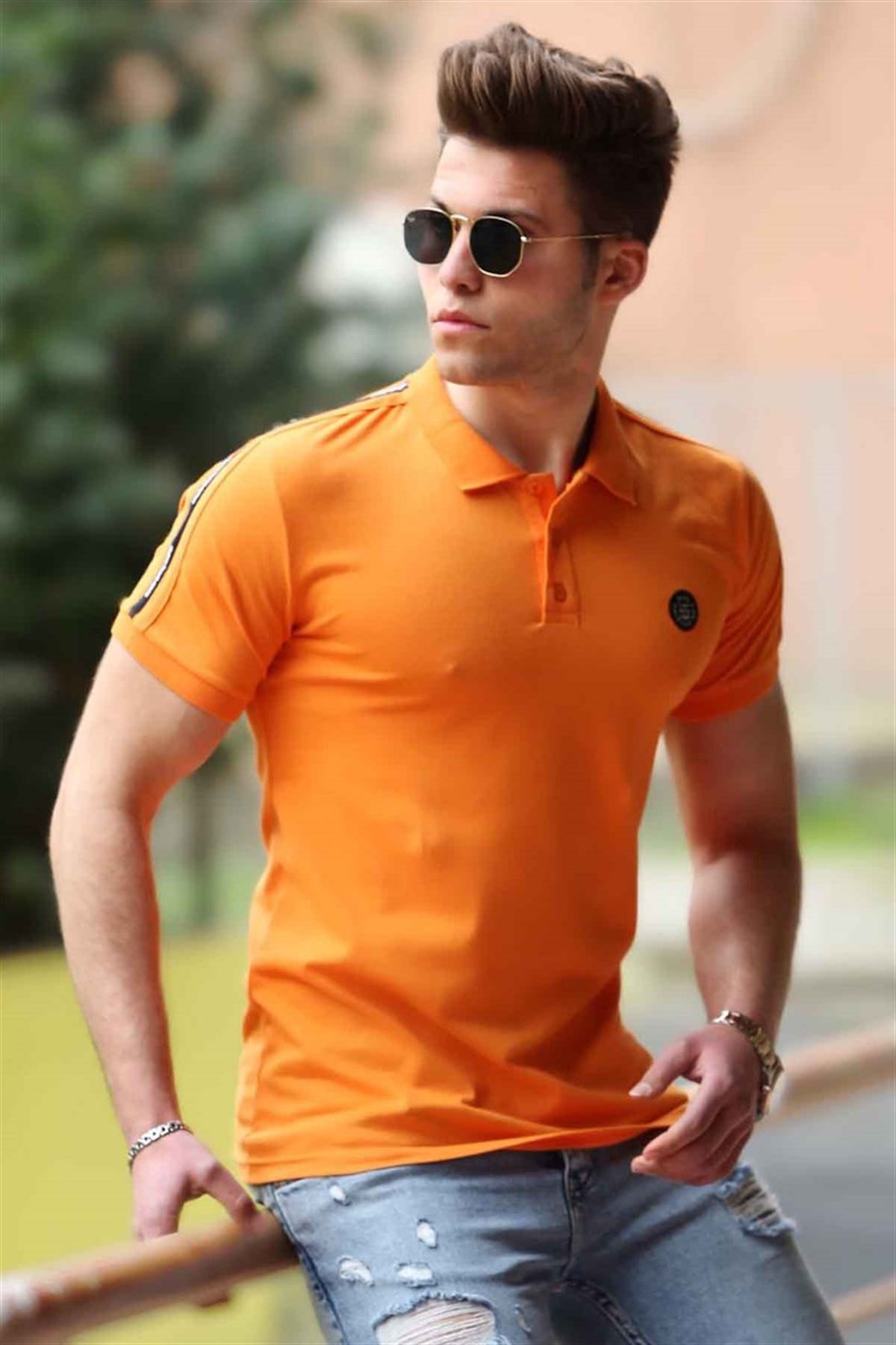 Madmext Orange Polo Shirt for Men