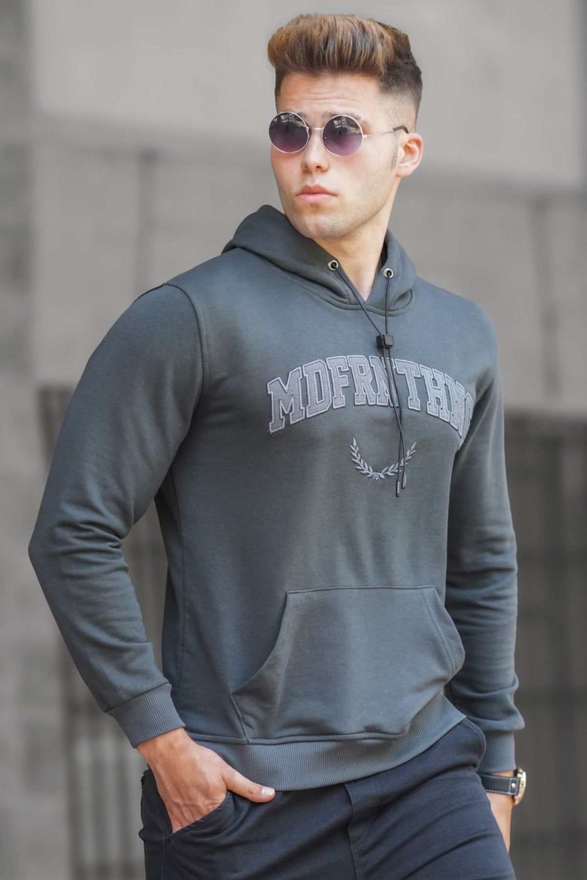 Madmext  Füme Kapüşonlu Sweatshirt 5289