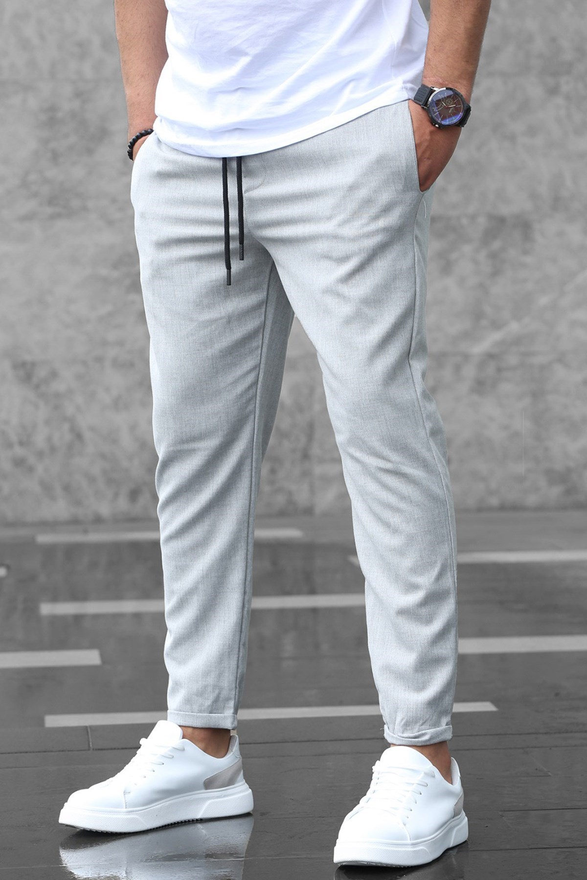 Men Gray Jogger Trousers -- Madmext