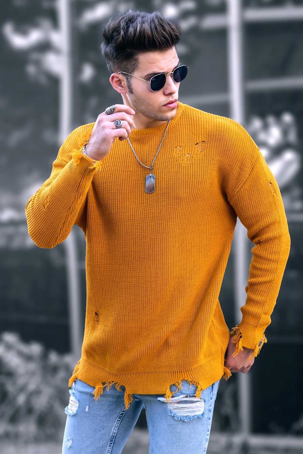 Madmext Mustard Men Jumper 9401