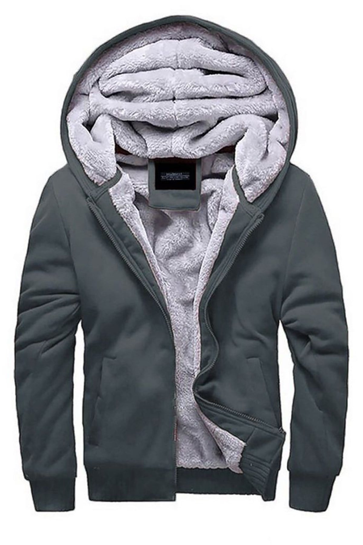 Madmext İçi Kürklü Füme Hırka 22377