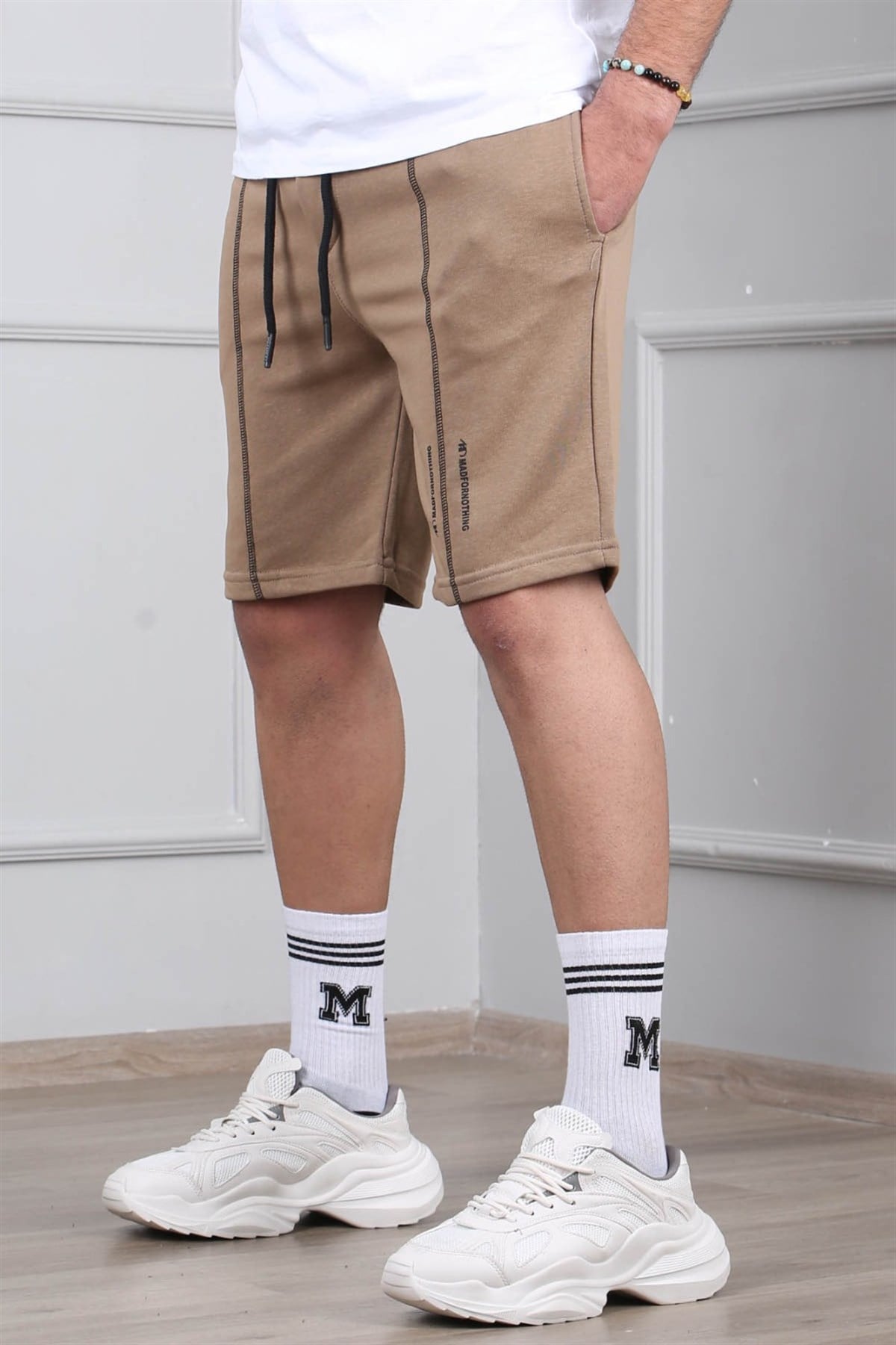 Madmext Brown Capri Shorts 4849
