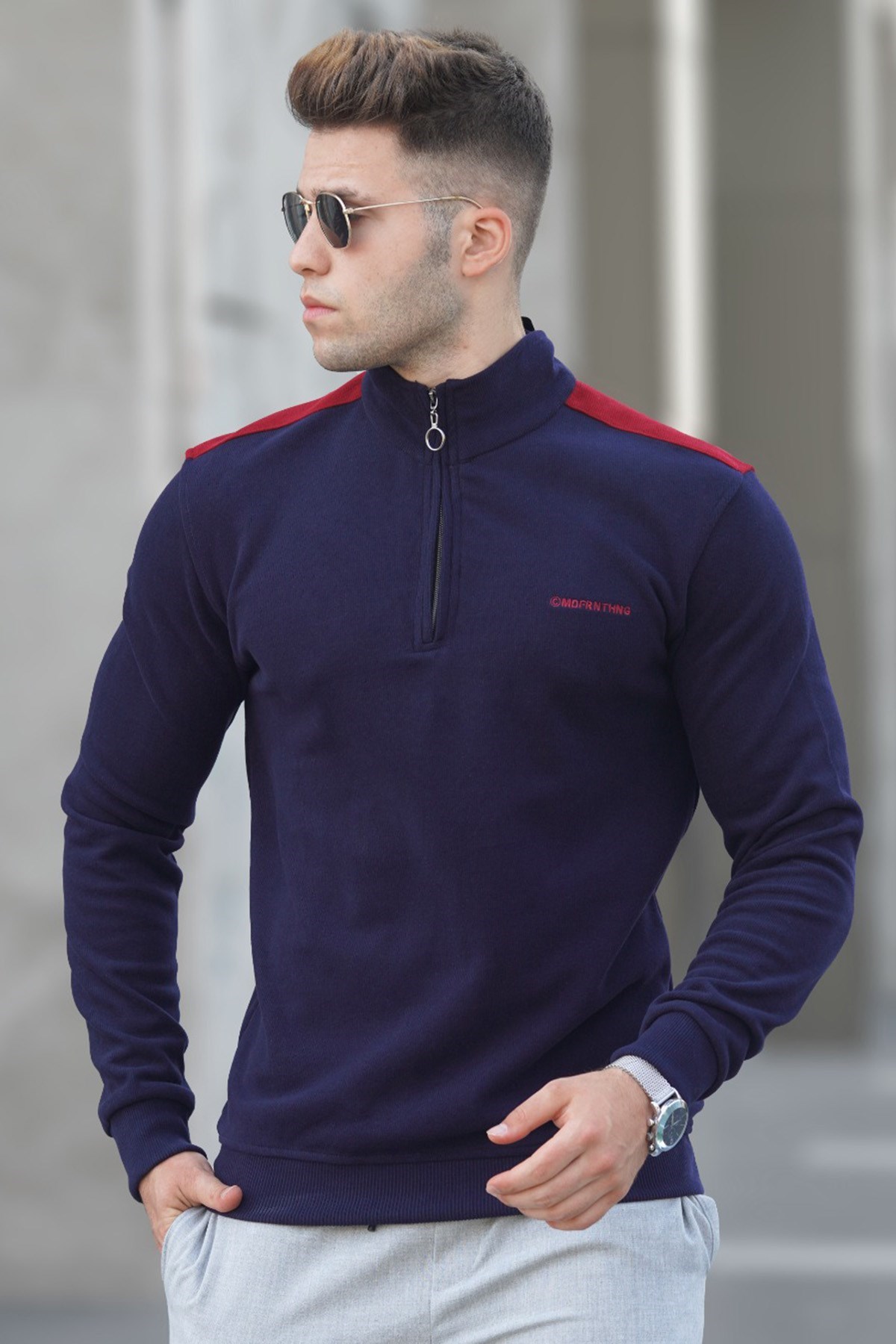 Madmext Lacivert Erkek Sweatshirt 5155