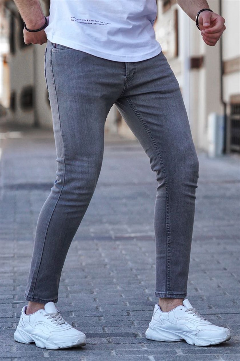 Madmext Grey Slim Fit Jean