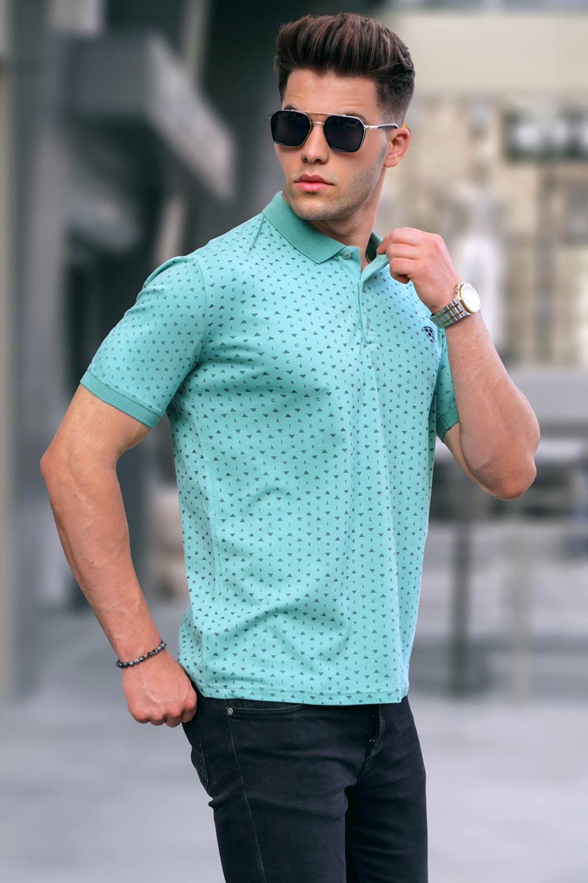 Mens mint clearance green polo shirt