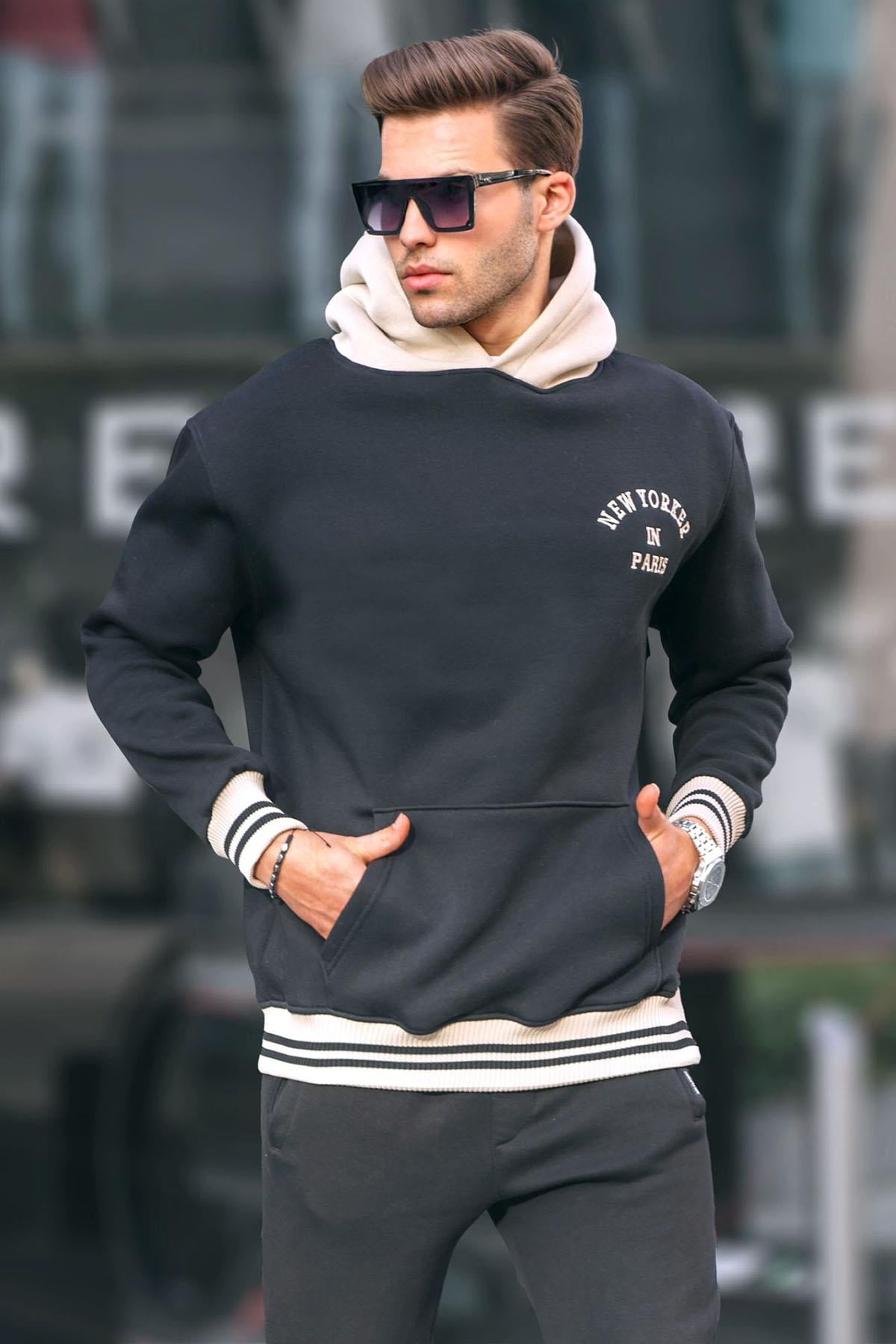 Siyah Oversize Kapüşonlu Sweatshirt 6139