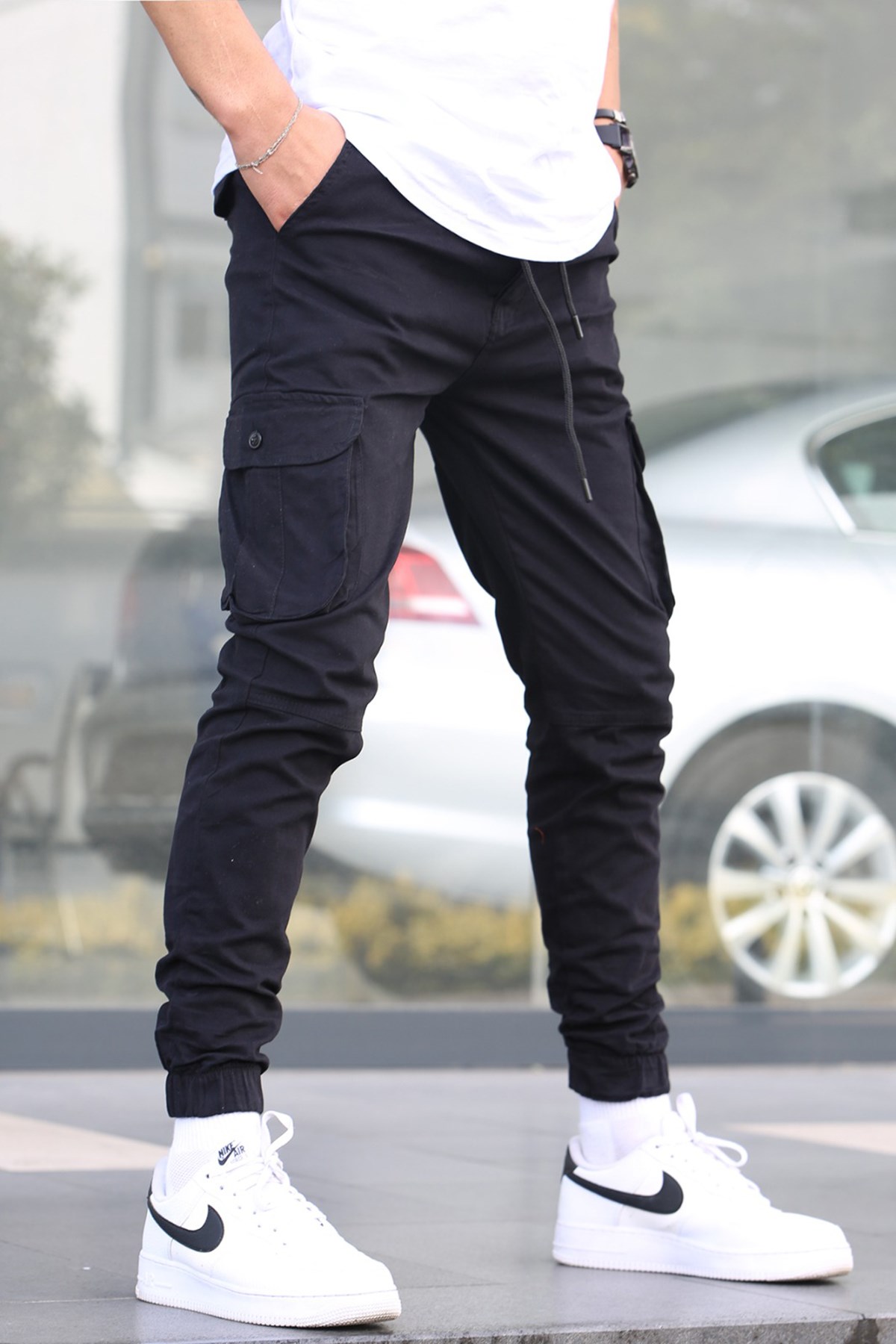 Siyah Slim Fit Jogger Pantolon 5740