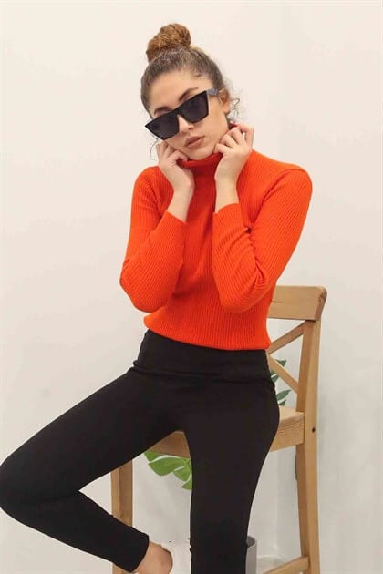 Girls hot sale orange turtleneck