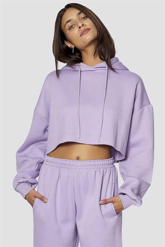 Mad Girls Lilac Basic Hooded Sweatshirt MG770