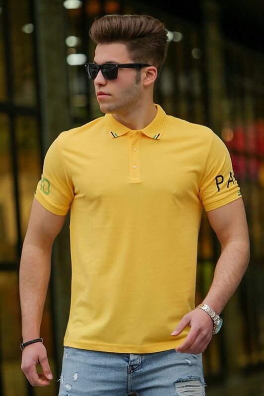 Madmex Yellow Basic Polo Shirt for Men 3053