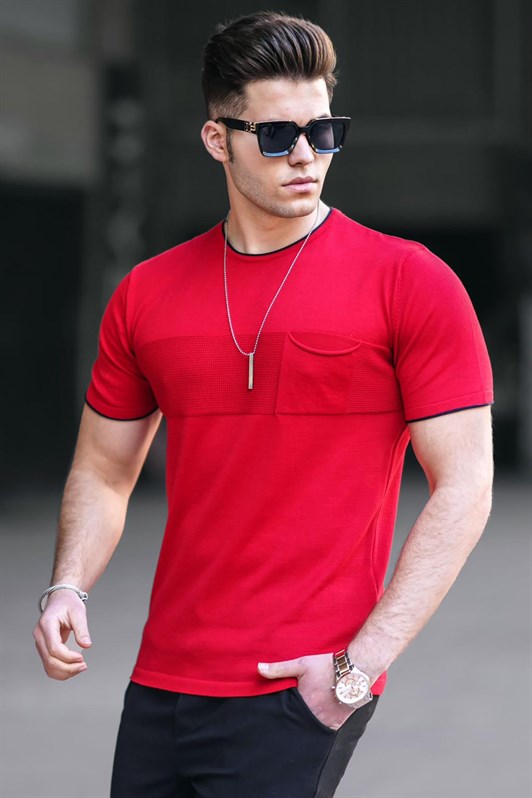 Madmext Red T-shirt for Men 5089