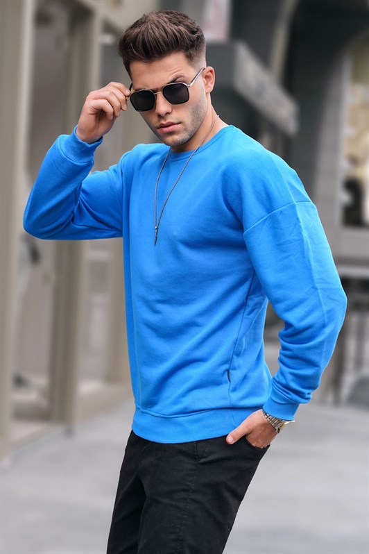 Madmext Blue Sweatshirt 4782