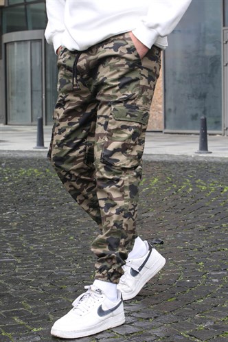 Men Camouflage Khaki Cargo Trousers 5447