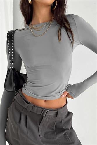 Füme Bisiklet Yaka Basic Uzun Kollu Body MG1701