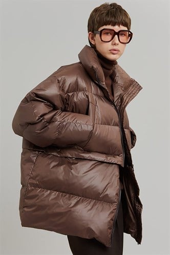 Mad Girls Brown Puffer Jacket MG1398