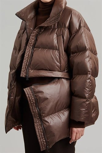 Mad Girls Brown Puffer Jacket MG1398