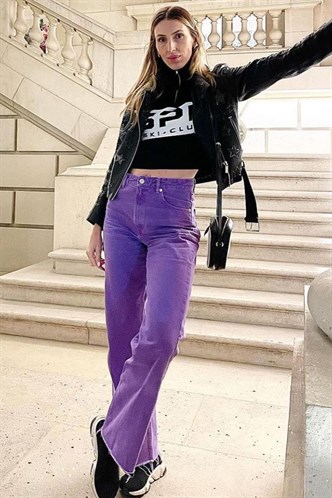 Mad Girls Purple Palazzo Jeans Mg1189