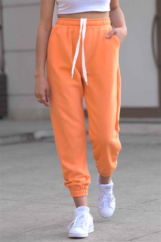 Mad Girls Neon Orange Basic Sweatpants MG304