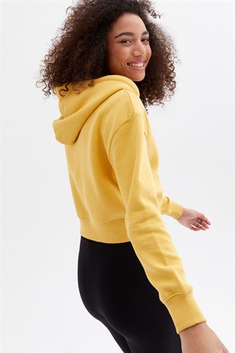 Mad Girls Sarı Crop Sweatshirt MG1355