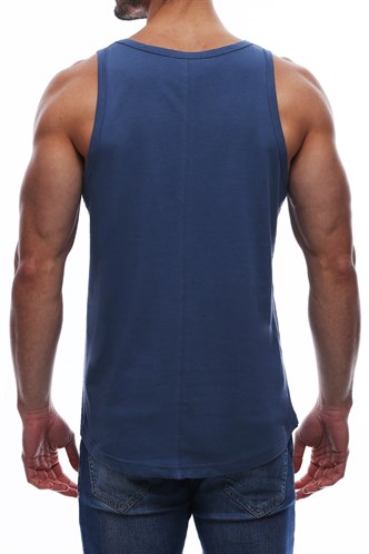 Sleeveless T-Shirt In Printed Indigo 2626