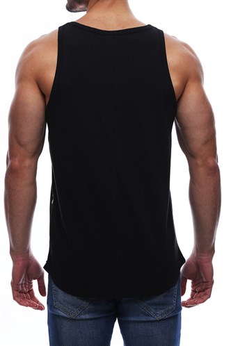 Sleeveless T-Shirt In Printed Black 2626