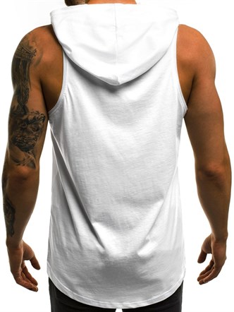 Sleeveless T-Shirt In Hooded White 2649