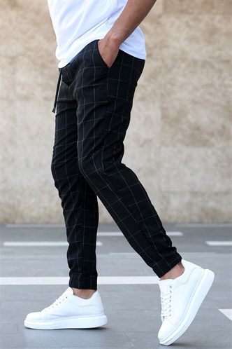Madmext Black Checked Trousers Mad4081