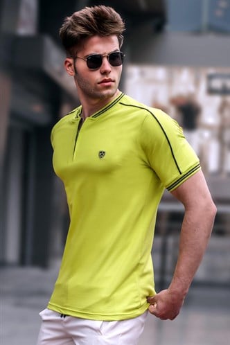 Madmext Men Chartreuse Polo T-shirt 9281