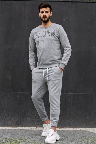 Madmext Grey Printed Tracksuit 4679