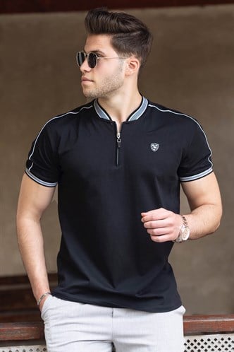 Madmext Black Polo Shirt for Men  9281