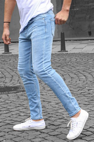 Madmext Men Skin Fit Ice Blue Jeans 5712