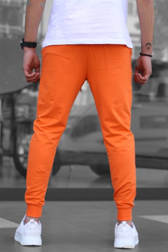 Madmext Men Elastic Bottom Orange Sweatpants 4821