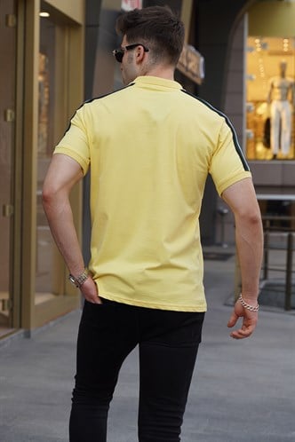 Sarı Nakışlı Polo Yaka Tişört 5875