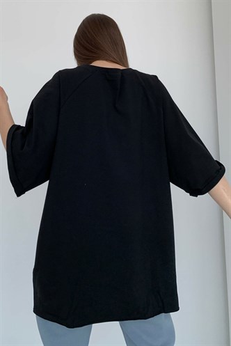 Mad Girls Oversize Black T-shirt MG1354