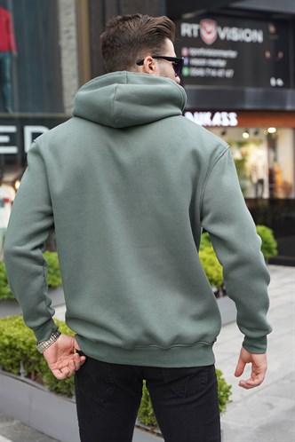 Yeşil Fermuarlı Basic Sweatshirt 6027