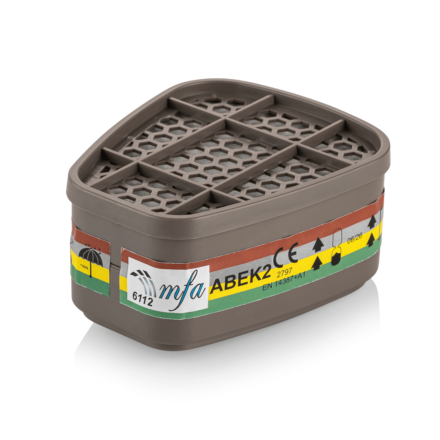 MFAMFA 6112 ABEK2 Organik, İnorganik, Asit ve Amonyak Bayonet Gaz Filtresi6112