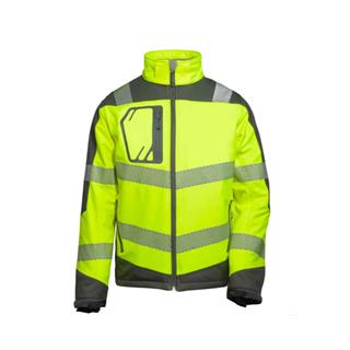 Vizwell VWJK268 Reflektörlü Softshell Sarı İş Montu Üst Düzey Görünürlük ve Su Geçirmez 