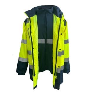 Vizwell VWJK34 300D Oxford 3+1 Reflektörlü Sarı Çok Yönlü İş Parkası – Yüksek Görünürlük, Su Geçirmez ve Yalıtımlı Tasarım