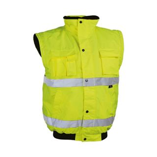 Vizwell VWJK60 Kolları Çıkabilir 300D Oxford Su Geçirmez Reflektörlü Sarı Yüksek Görünürlük Pilot Mont