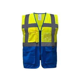 Vizwell VWRW01 Reflektörlü Çok Cepli Sarı Yüksek Görünürlük Mühendis Yelek