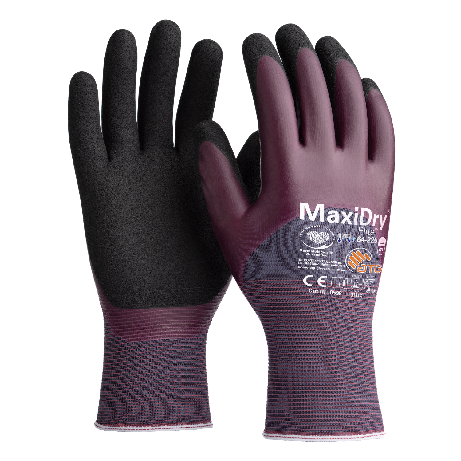 ATGATG MaxiDry® Elite 64-225 with AD-APT® Süper İnce Yağ ve Sıvı Geçirmez İş Eldiveni64-225/10