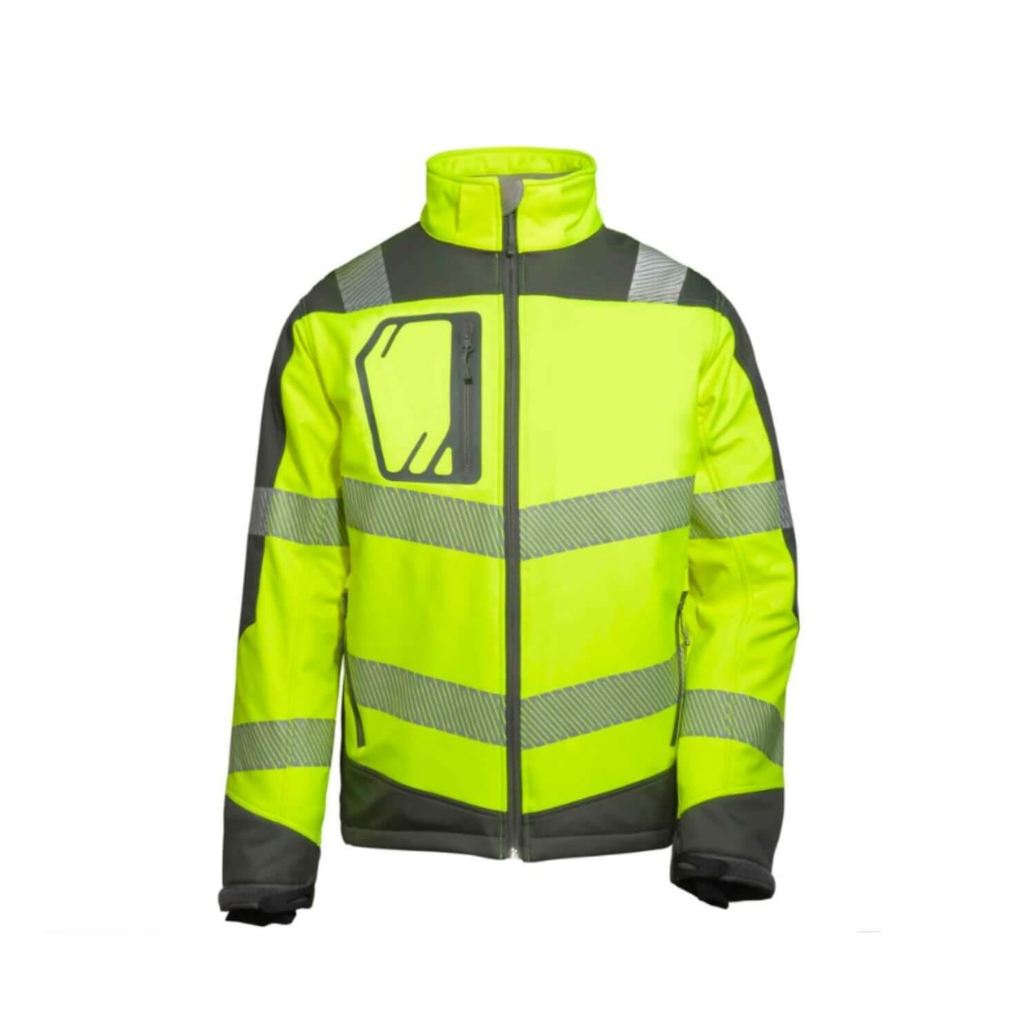 VizwellVizwell VWJK268 Reflektörlü Softshell Sarı İş Montu Üst Düzey Görünürlük ve Su Geçirmez VWJK268-B/S